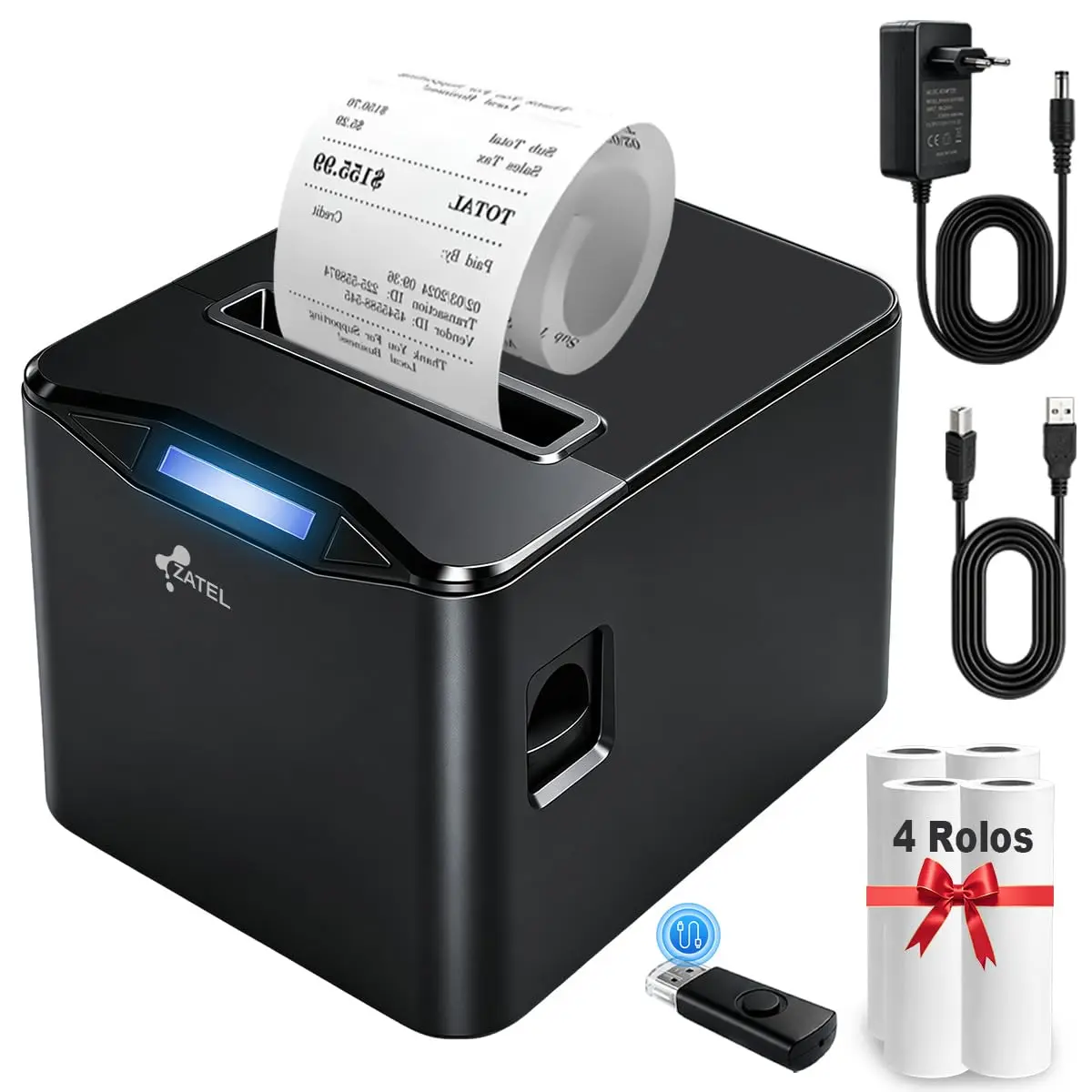 Impressora Termica, Impressora de etiquetas de envio, impressora térmica sem fio 80mm para envio de pacotes, suporta PC