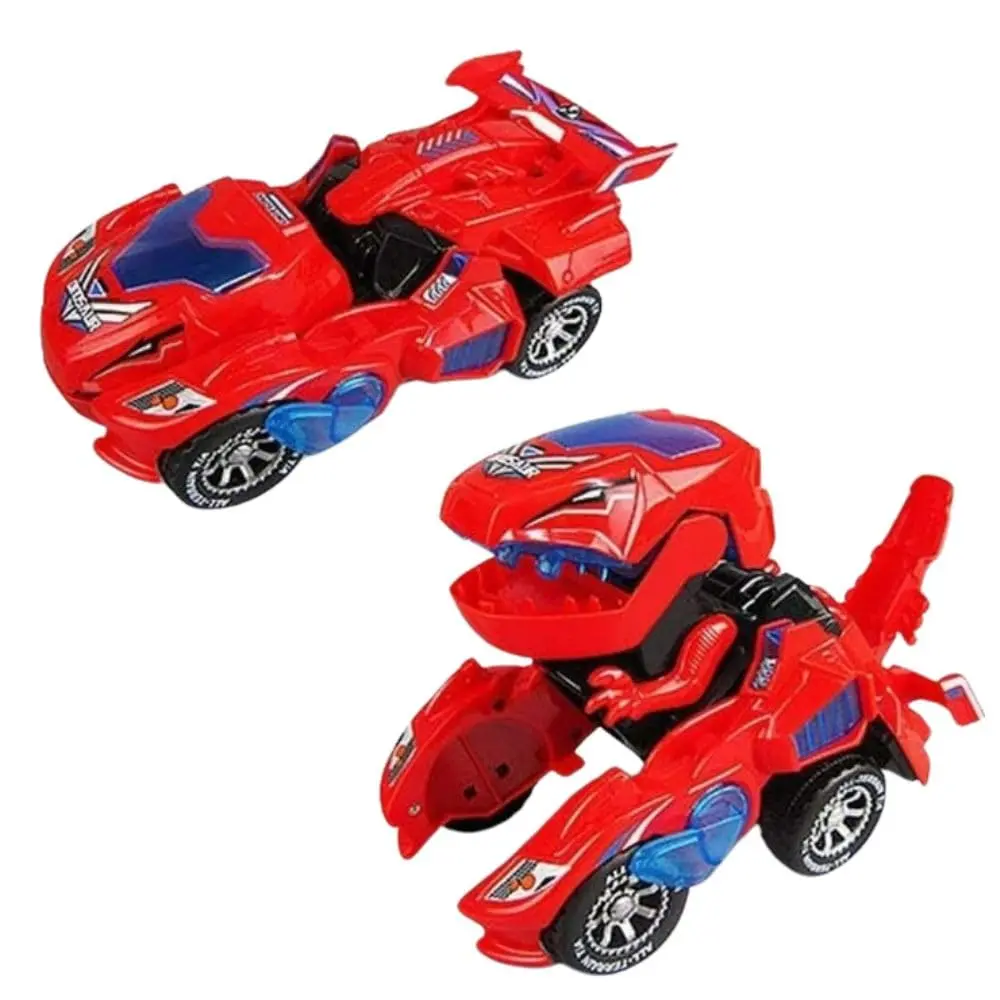 Carro Robô Dinossauro T-Rex Transformável com Luz, Som e Movimento Bate-Volta – Brinquedo Interativo Infantil (Vermelho)