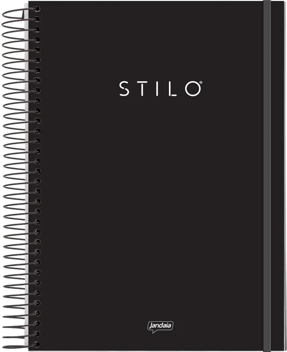 Jandaia - Caderno Espiral Univ PP 1 matéria 80Fls Stilo Preto - 1