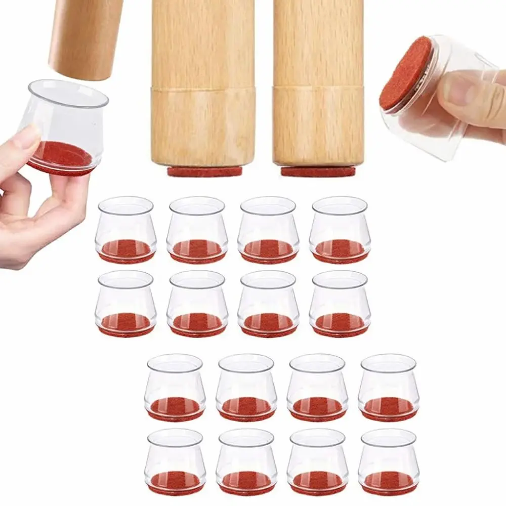 Kit Protetor de Pé de Móveis em Silicone, Antiderrapante, Protege Piso e Evita Arranhões - Proteção para Pé de Cadeiras, Mesas, Sofás, Camas e Guarda-Roupas, Pés Redondos e Quadrados - UpShop (16) - 1