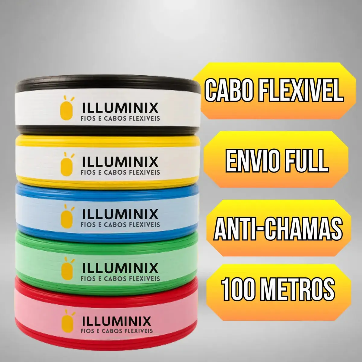 Cabo Flexível 1,5 Mm² Illuminix Rolo Com 100 Metros 750v Preto thumbnail 2