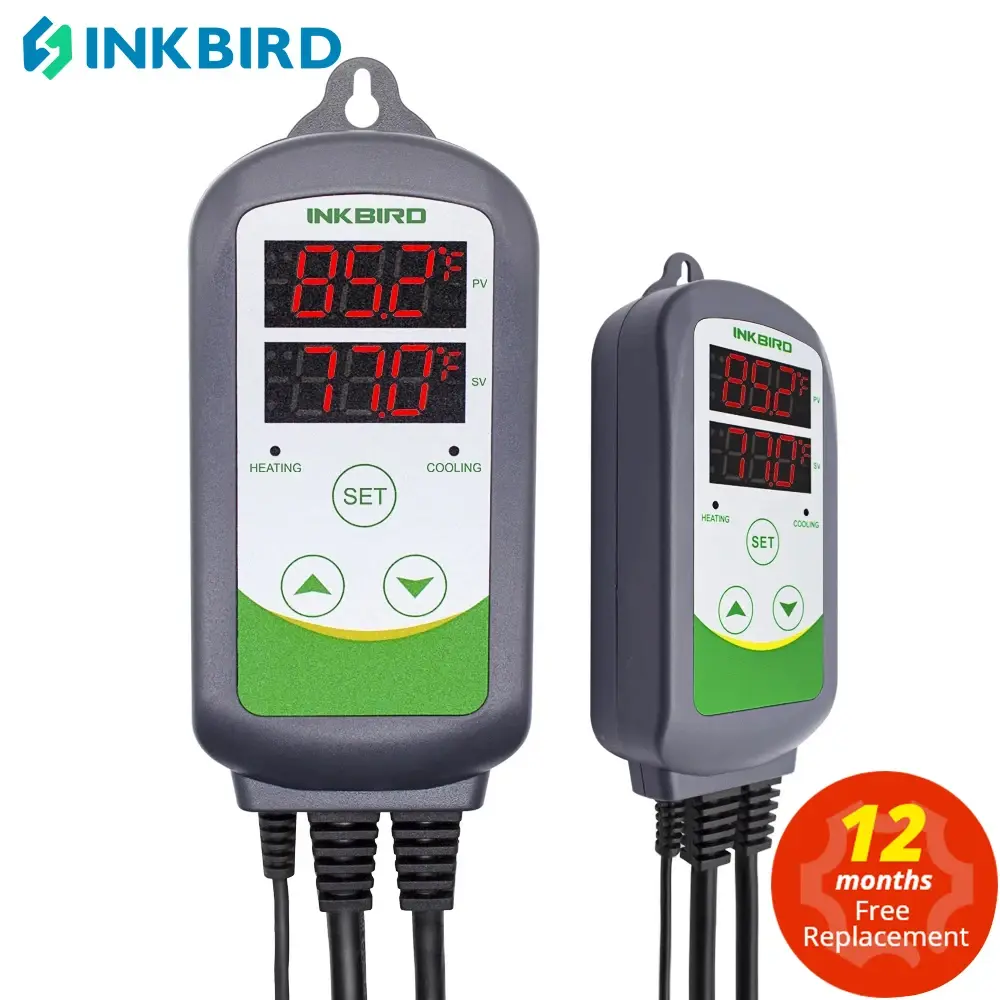 INKBIRD ITC-308 Controlador de temperatura digital Termostato de saída Calor e frio, Carboy, Fermentador, Terrário de estufa Temp.