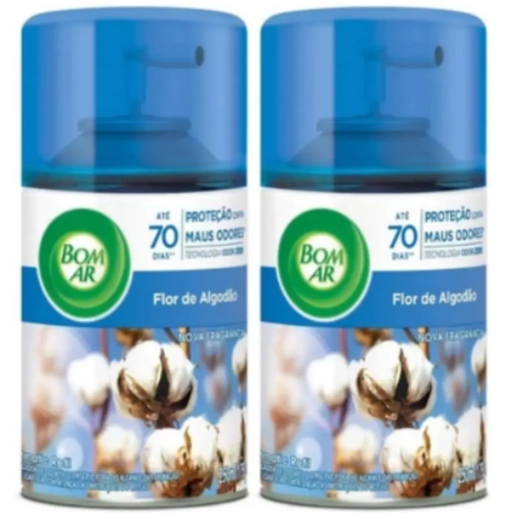 Aromatizador de Ambiente Bom Ar Automático Aerossol Freshmatic Refil na 2ª Unidade Flor de Algodão