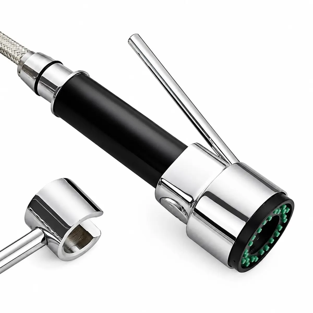 Gatilho Ducha para Torneira Gourmet Monocomando Inox Bico Spray Arejador para Cozinha