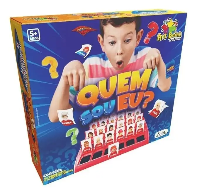 Jogo Quem Sou Eu Infantil com Cartas e Tabuleiro de Adivinhação +6
