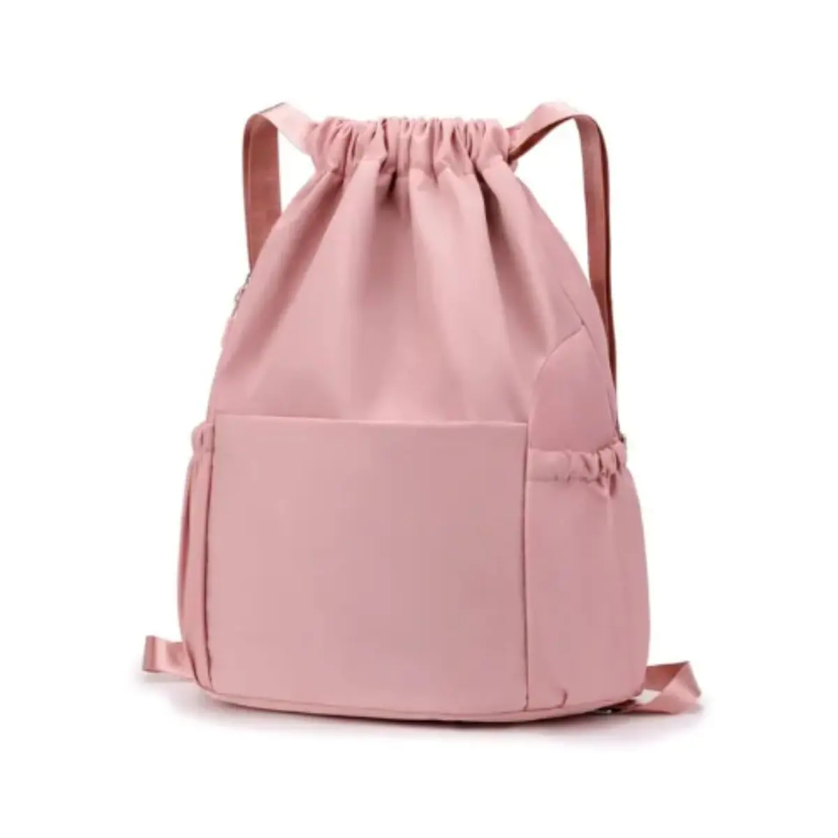 Mochila Saco Fechamento Em Cordão Mochila Academia Sacola Resistente À água Alça Ajustável Com Compartimento Marca Appari (Rosa Claro) - 1