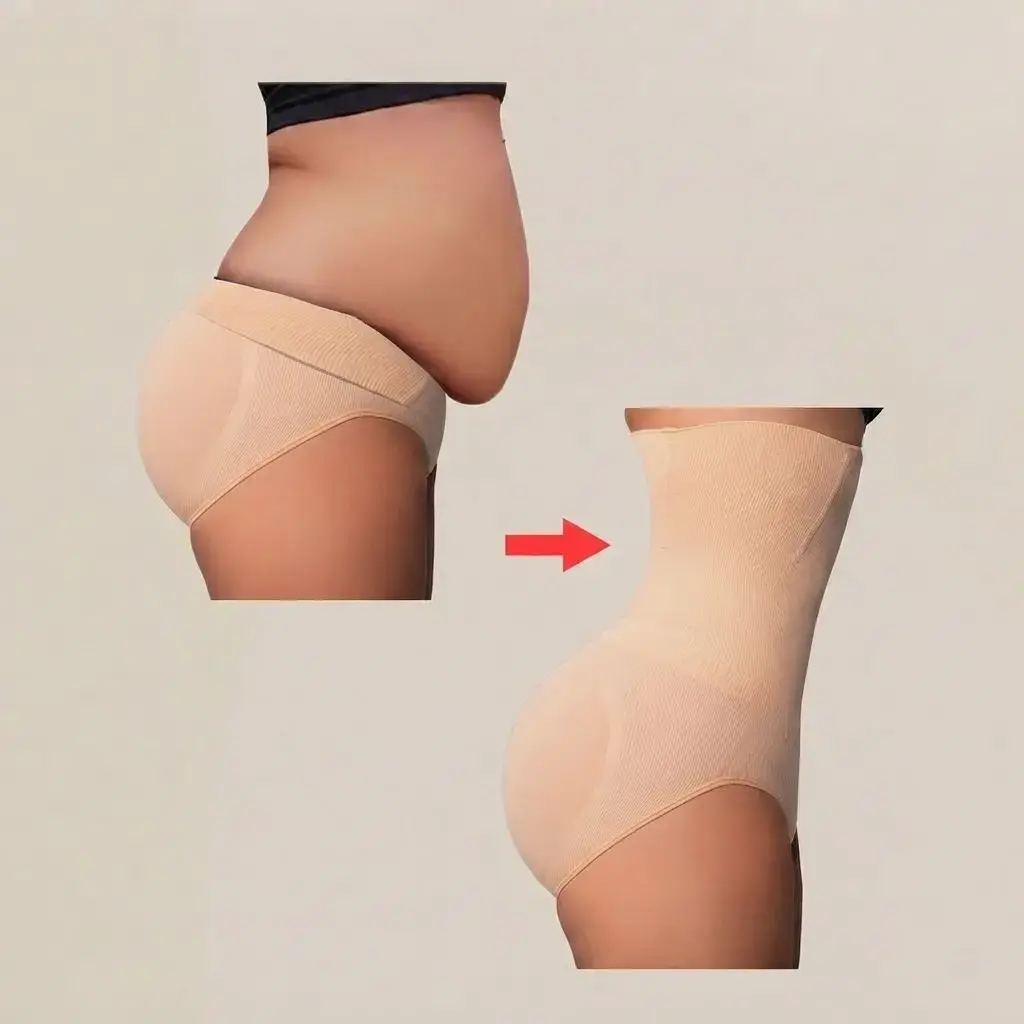 Calcinhas modeladoras de controle abdominal pós-parto, calcinha de cintura alta com efeito levanta bumbum - 1