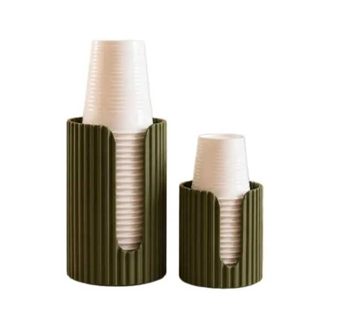 Suporte Porta Copos Descartáveis para Café e Água Cozinha Escritório (VERDE MILITAR,KIT70ml E 200ml) - 1
