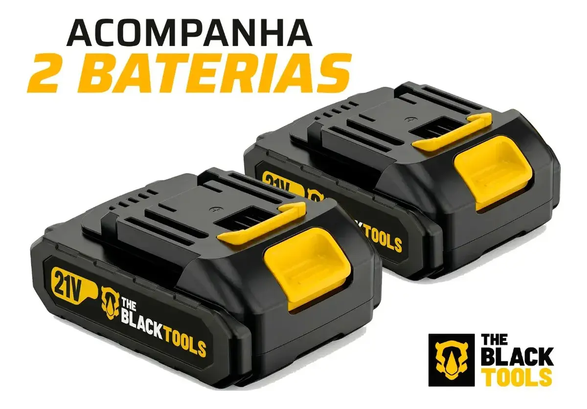 Parafusadeira Furadeira De Impacto The Black Tools Com Maleta + Kit Acessórios 147 Peças 2 Baterias Profissional Tbkit17 thumbnail 2