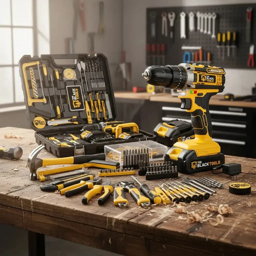 Parafusadeira Furadeira De Impacto The Black Tools Com Maleta + Kit Acessórios 147 Peças 2 Baterias Profissional Tbkit17 thumbnail 4