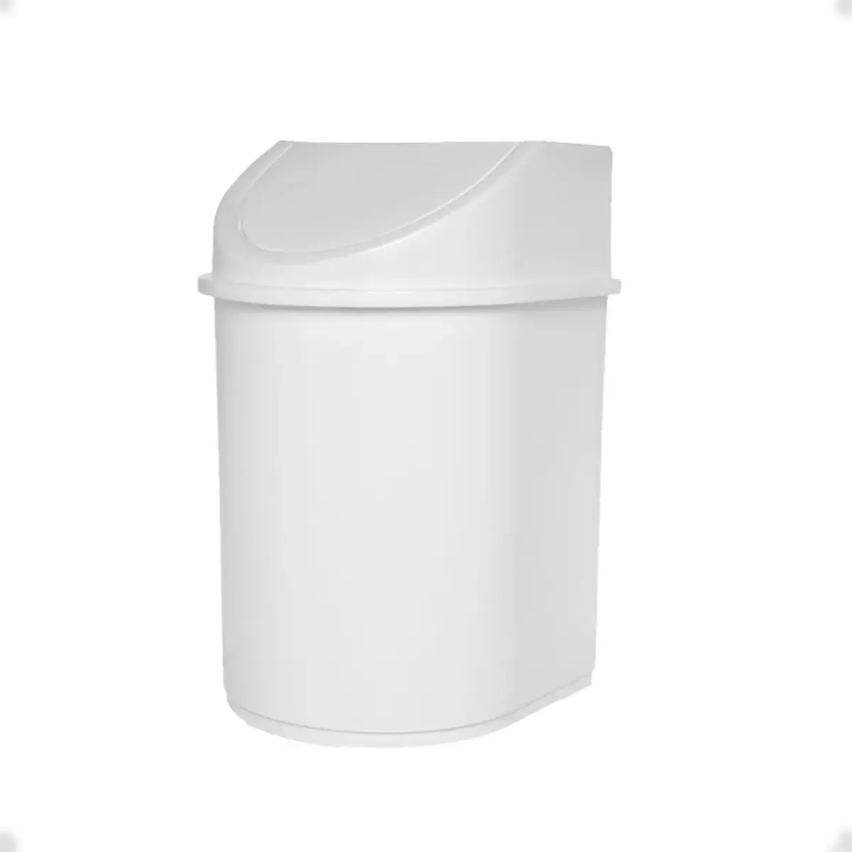 Cesto De Lixo Lixeira Basculante Com Tampa Para Cozinha Banheiro De 12 LitrosBranca