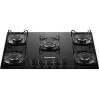 Cooktop 5 Bocas a Gás Continental Mesa de Vidro Preto com Acendimento Automático (KC5GR) - Bivolt