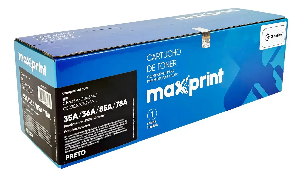 Toner Maxprint Compatível HP CE285A CB436A 85A Preto 2000 Páginas - 1