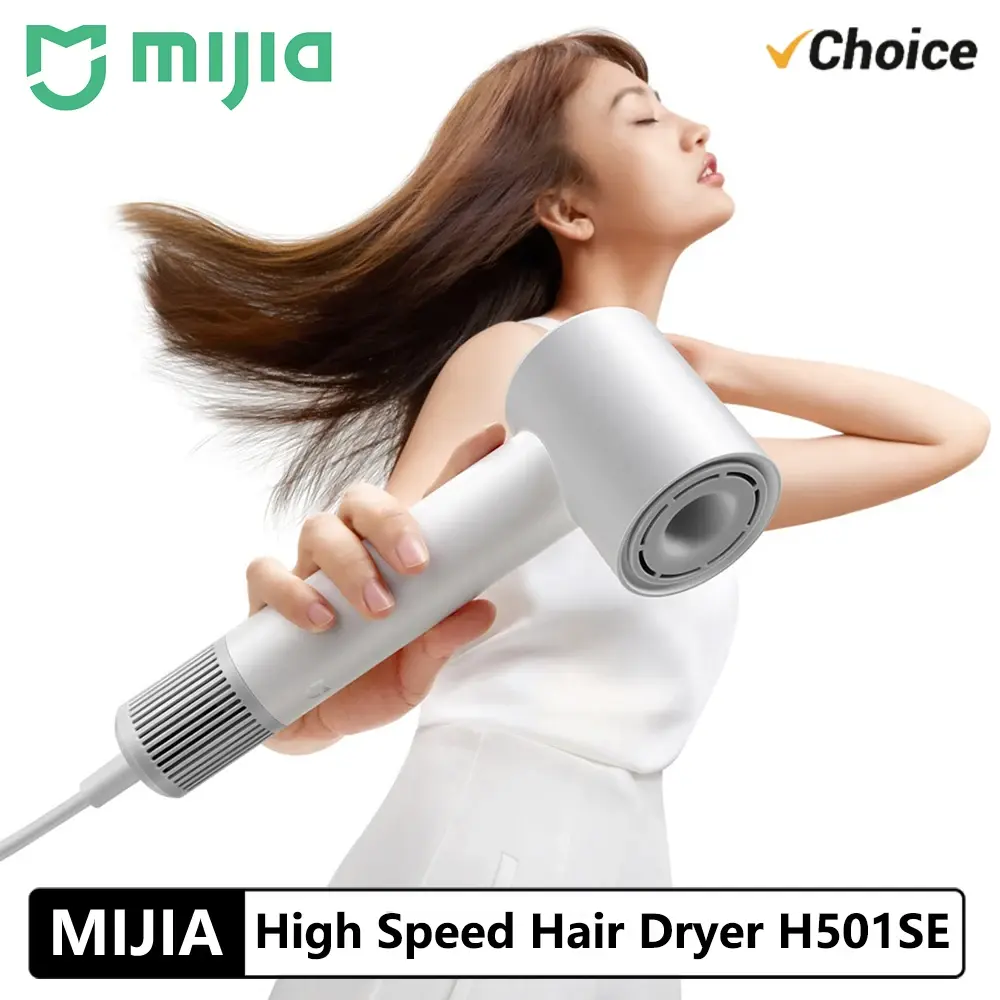 NOVO Secador de Cabelo de Alta Velocidade MIJIA H501SE, Velocidade do Vento de 62m/s, Cuidado Capilar com Íons Negativos, 110.000 RPM, Secagem Profissional, Versão CN 220V