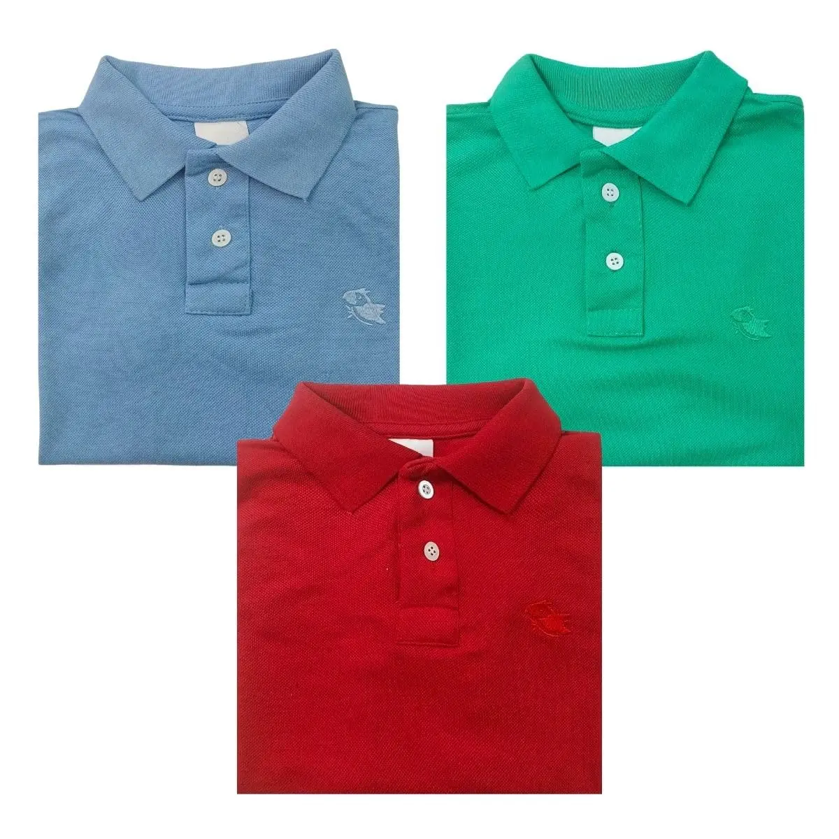 Kit 3 Camisa Polo Basica Infantil Masculina