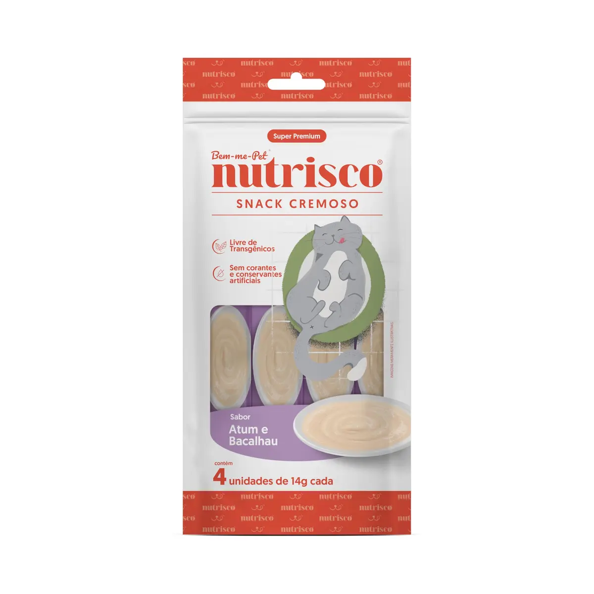 SNACK CREMOSO NUTRISCO 56G ATUM E BACALH | Petisco Cremoso Nutrisco Para Gatos Atum E Bacalhau 56 G