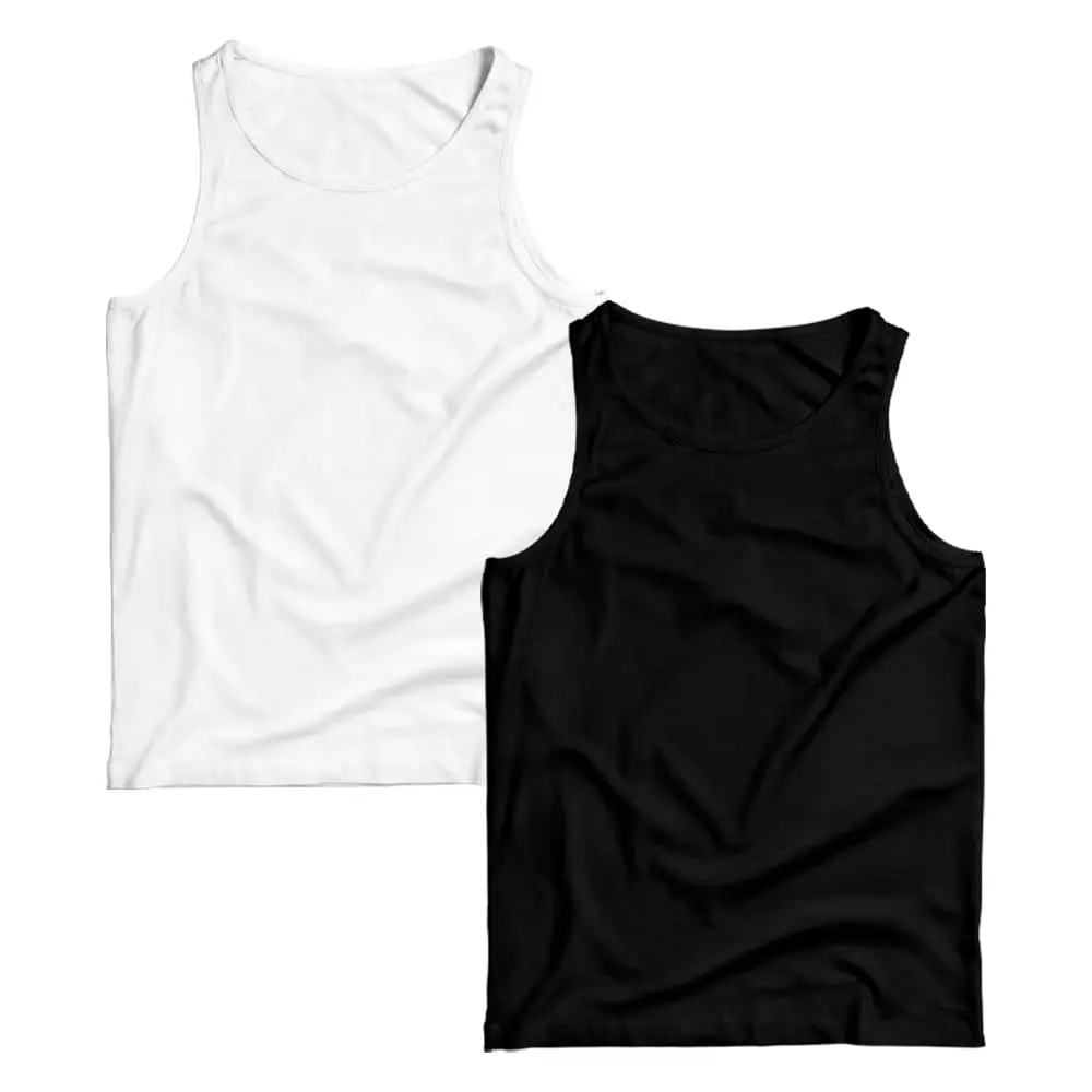 Kit 2 Regatas Masculina Camiseta Lisa Premium Algodão Camisa