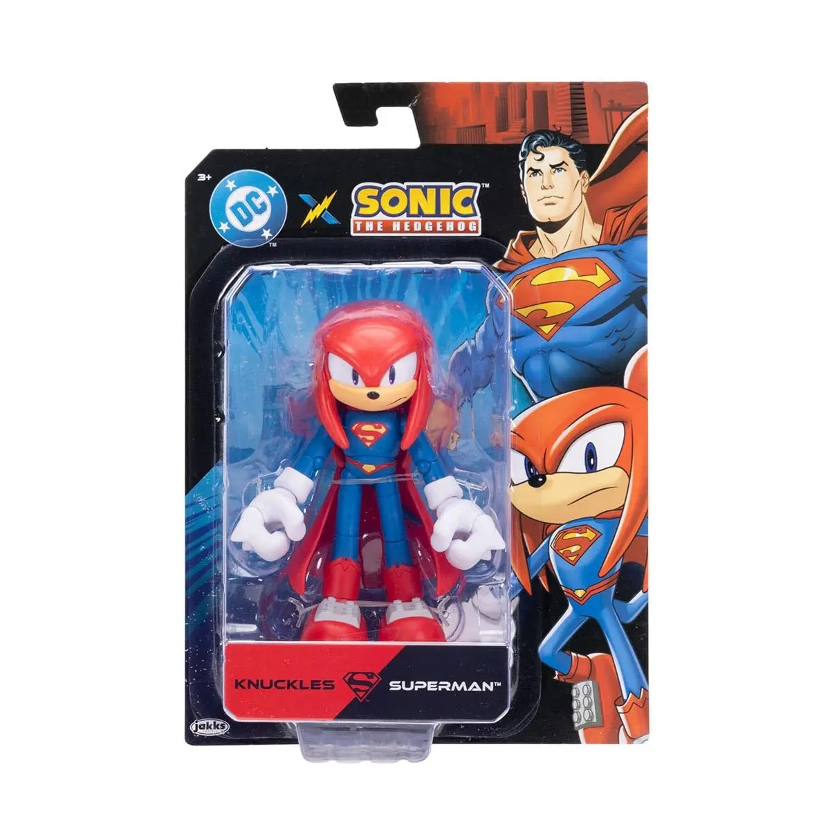 Sunny, Sonic Warner, Figura Knuckles Superman, 12 cm | Boneco Knuckles Superman, Mais de 20 Pontos de Articulação, Sonic e DC