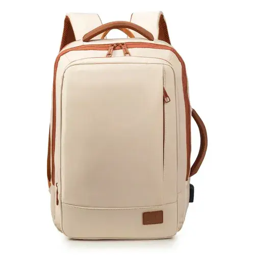 Mochila para Notebook Jiesipote 15.6" Impermeável com USB, 40 L, Bege - R$ 82,58