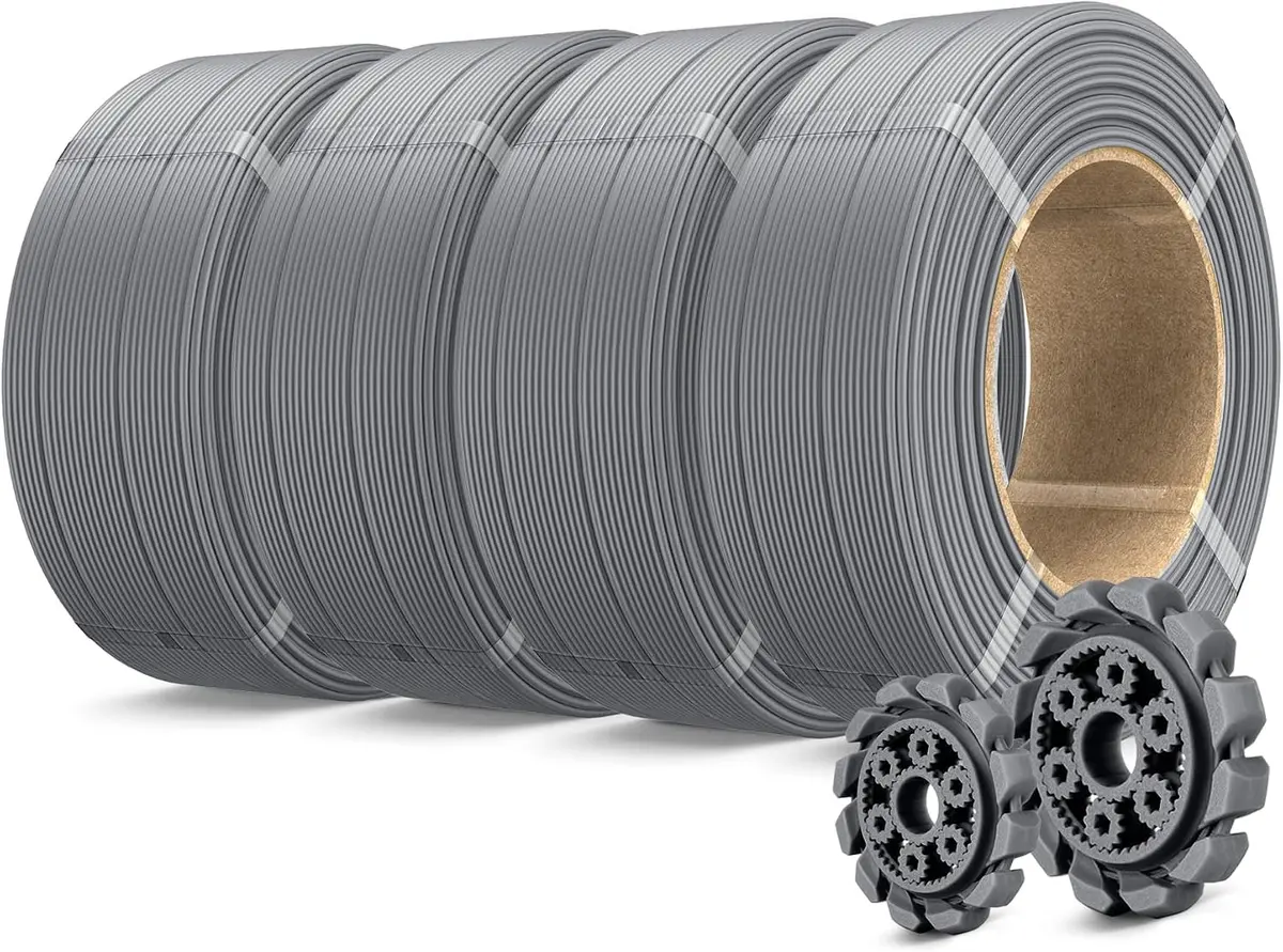 Creatorally Filamento PLA Fosco Alta Velocidade 1,75mm 4kg Cinza Refil | Sem Bobina, Até 600mm/s, Matte premium, Precisão ±0,02mm, Fluxo uniforme, Impressão estável