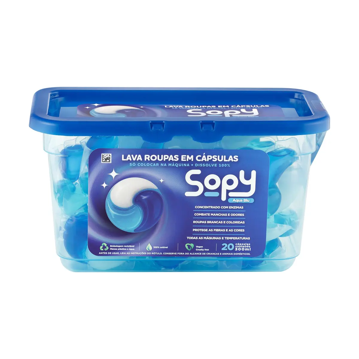 Lava Roupas em Cápsulas Sopy Aqua Blu 300ml (20 unidades) - 1