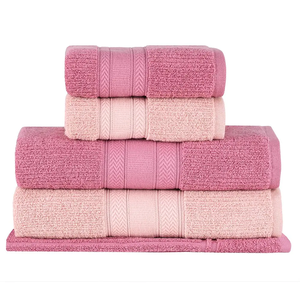 Buddemeyer Jogo de Toalhas Melissa Extra Soft Banho Rosa/Rosa Claro 5 pç