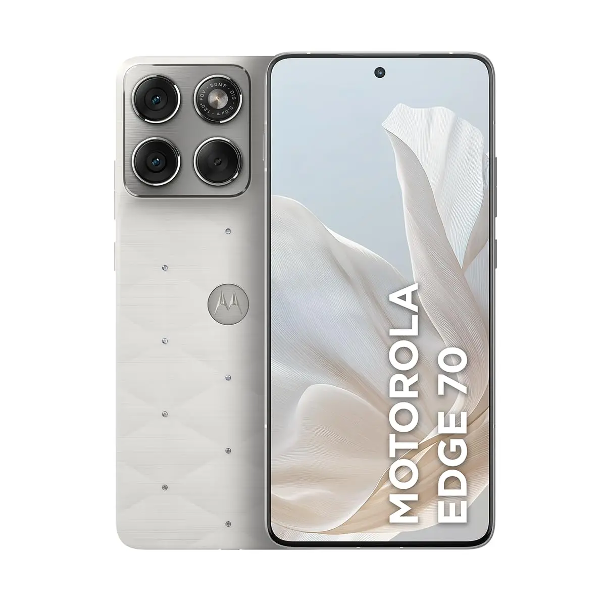 Smartphone Motorola Edge 70 5G Crystals by Swarovski - 512GB 12GB RAM + 12GB RAM Boost, Ultrafino, 3 cameras 50MP e tela extreme Amoled 120hz - Cloud Dancer