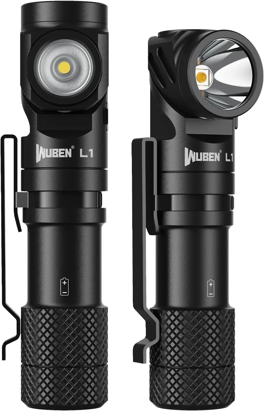 WUBEN L1 Lanterna Recarregável 2000 lumens, Luz Dupla Magnética Giratória | Lanterna Tática Recarregável de Alto Lúmen, IP68 Impermeável para Casa, Ar Livre, Acampamento e Emergência (519A)