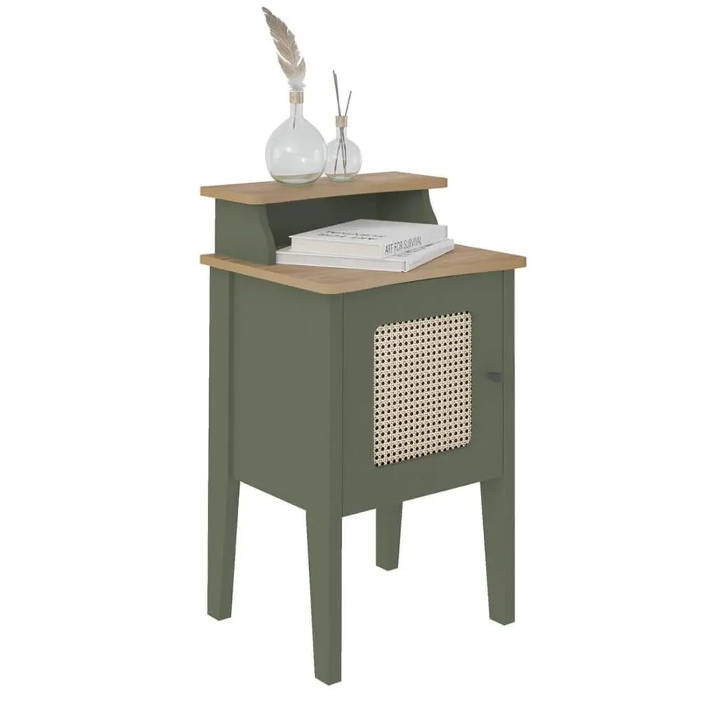 Artely Mesa de Apoio Charlotte com Porta de Abrir, Menta/Carvalho - 1