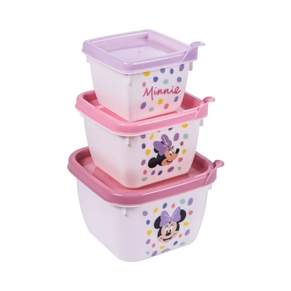 Kit com 3 Potes, Plástico, Conect, Minnie, Plasutil