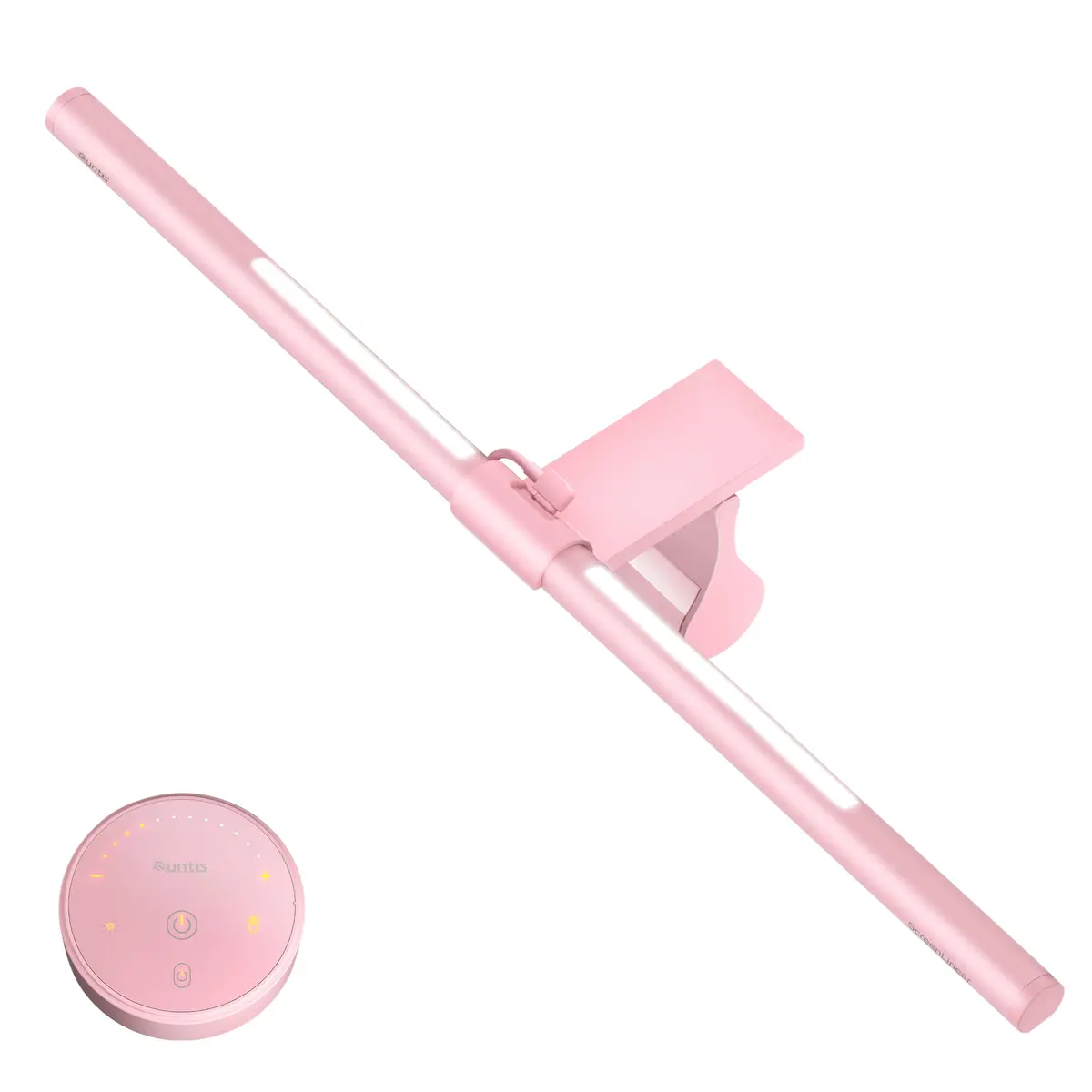 Quntis Light Bar para Monitor Rosa com Controle Remoto, Brilho Ajustável, Sem Reflexo e Proteção Ocular para Escritório, Jogos e Leitura. Ideal como Presente para Meninas - 1
