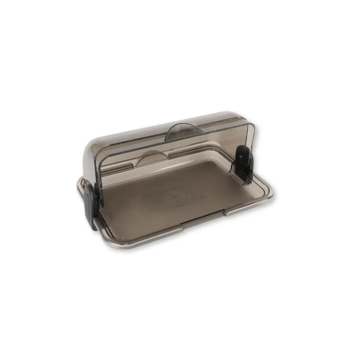Porta Pão Acrílico Fumê 30cm com Tampa Basculante Premium, Conservador de Pães para Cozinha Organizada e Bancada Moderna - 1