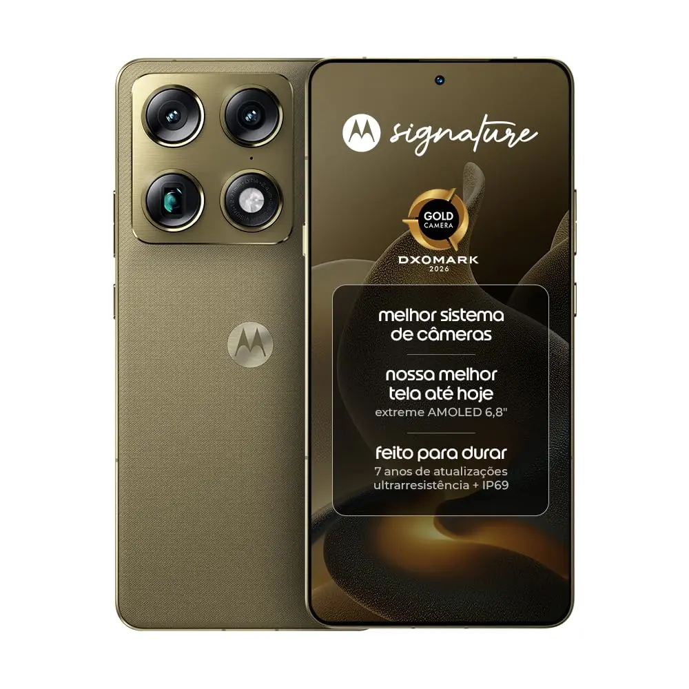 Smartphone Motorola Signature 5G 512GB 12GB RAM, 3 Cameras 50MP, Extreme AMOLED, Verde Oliva