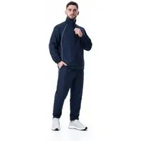Agasalho Masculino Tactel Calça Jaqueta Forrado Esportivo Azul Escuro