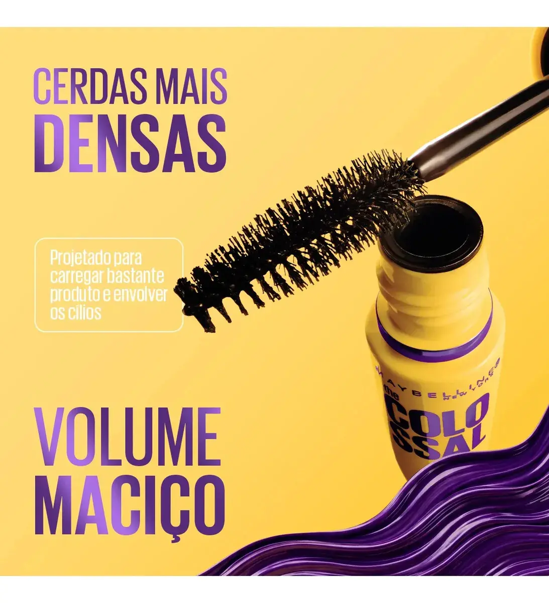 Máscara de Cílios Lavável, Longa Duração, 9x Mais Volume e Definição, Não Empelota, Cor Preto, The Colossal Volum' Express Maybelline NY, 8ml thumbnail 6