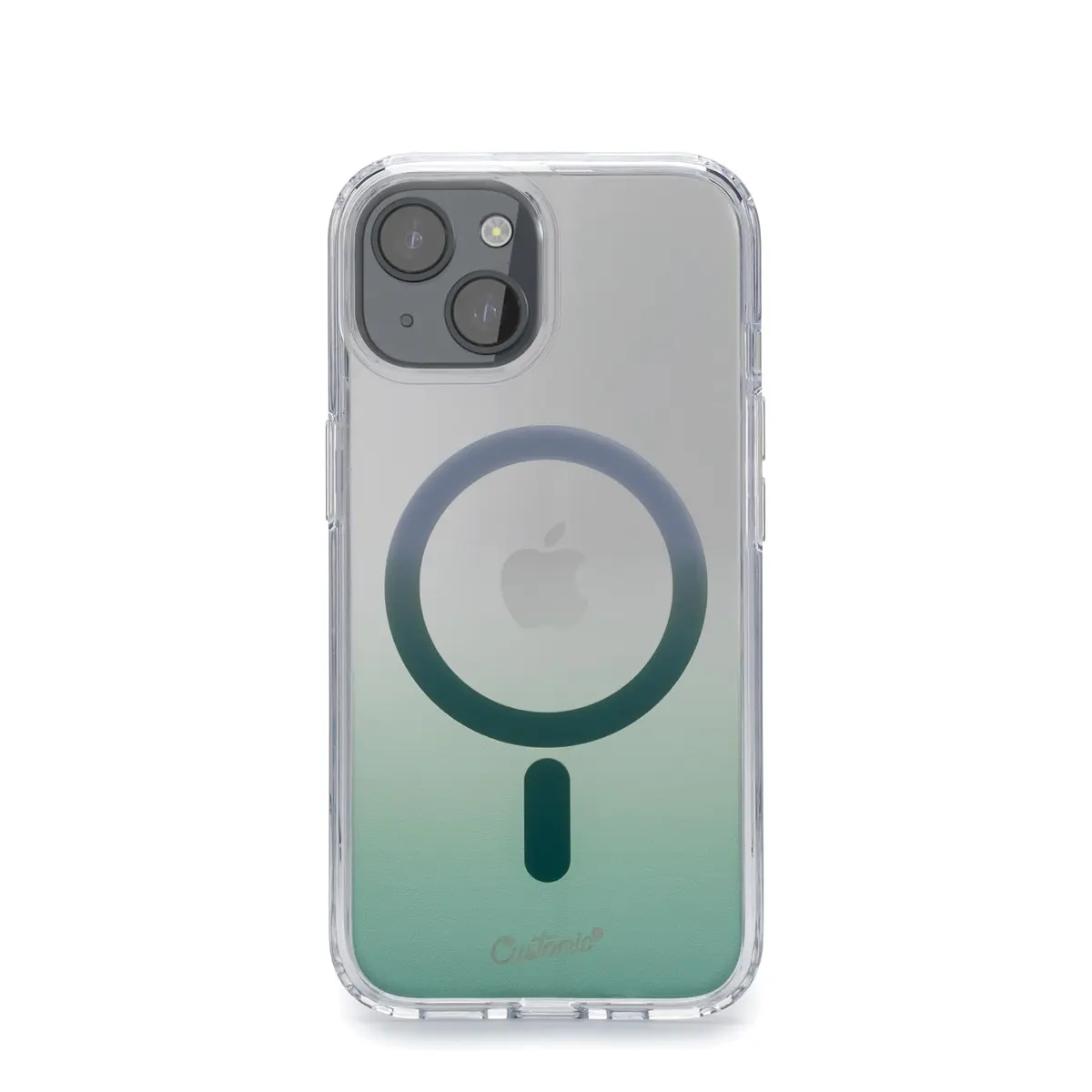 Customic Capinha Case Capa para Celular iPhone 15 (6.1"), Impactor Clear Anti Impacto Proteção Militar 2 metros contra quedas, Compatível Mag-Safe, Antiamarelamento, Transparente e Gradiente, Verde - 1