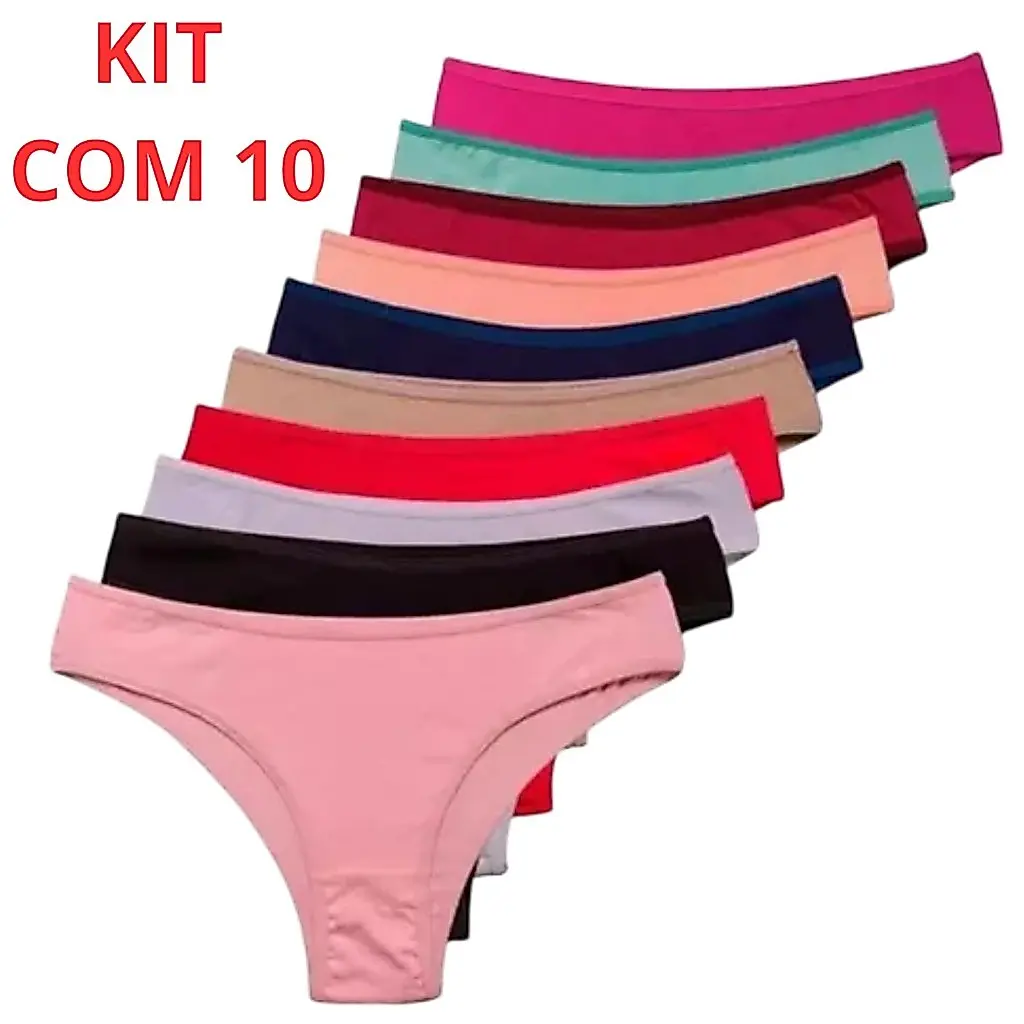 Kit Calcinhas Feminina Algodao Adulto ou Microfibra Conforto Calcinha Tanga - 1