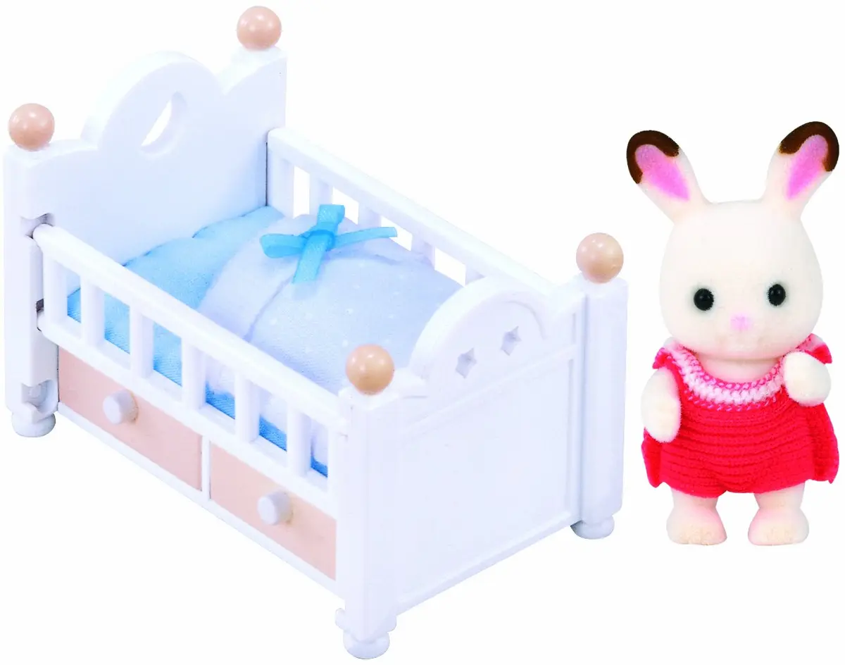 Bebê Coelho Chocolate e Cama Sylvanian Families - 1