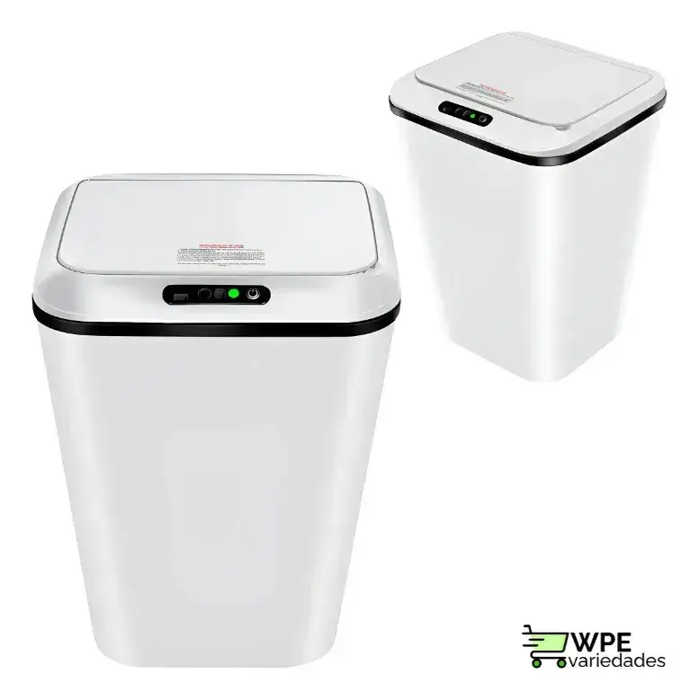 Lixeira Automática Inteligente 14L com Sensor Infravermelho Tampa Automática Sem Toque USB Recarregável Anti Odor - 1