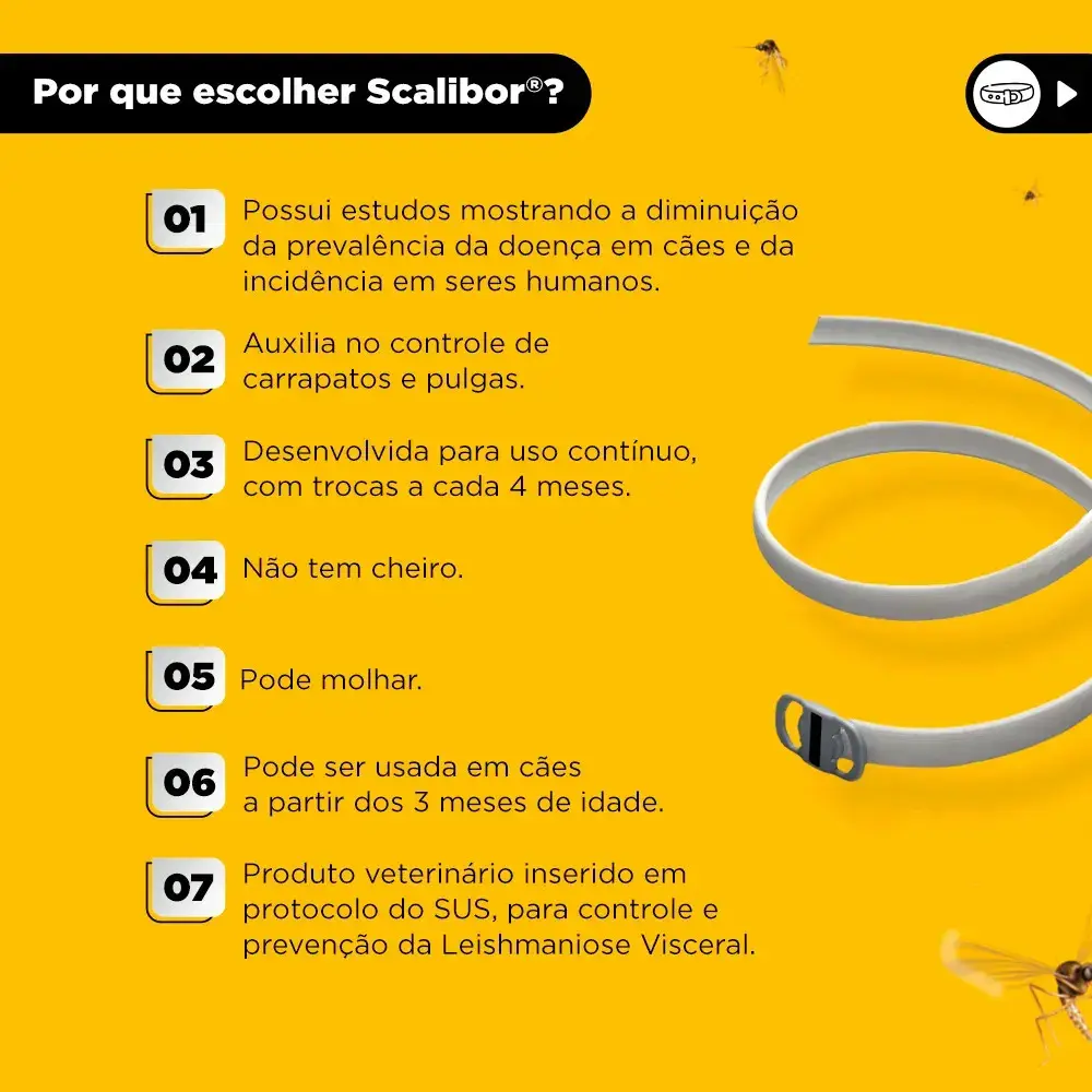 Coleira Antiparasita Scalibor 65 cm Proteção 4 Meses Pulgas e Mosquitos thumbnail 6