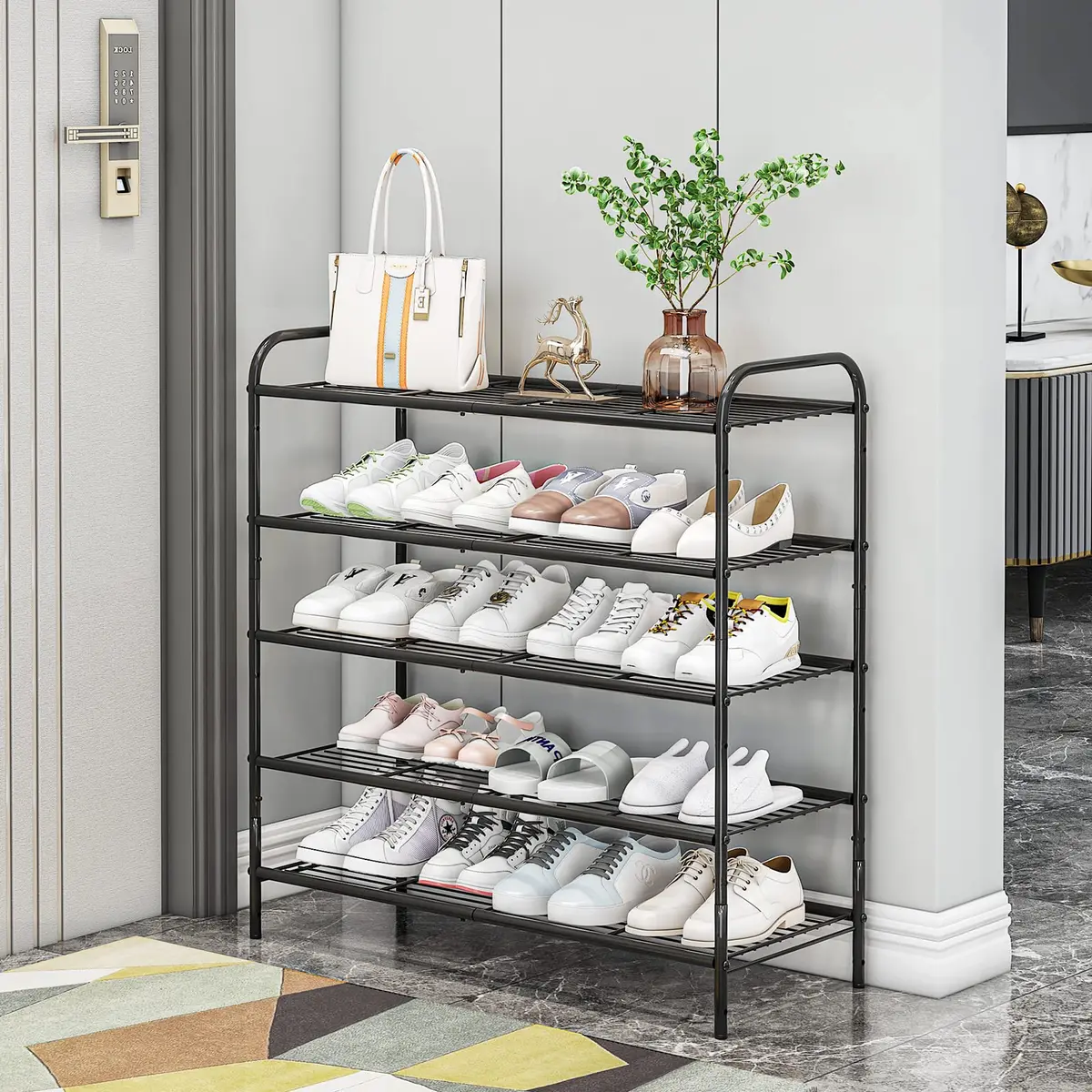 Sapateira Organizadora, Sapateira Hall de Entrada Simples, 5 Prateleiras para 20 Pares, Robusta e Durável, Ideal para Sala de Estar - 1