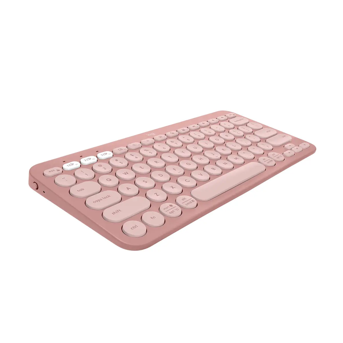 Teclado sem fio Logitech Pebble Keys 2 K380s com Conexão Bluetooth Easy-Switch e Pilha Inclusa - Compatível com PC, Mac, Chrome OS, Android, iOS e Apple TV, Layout US - Rosa - 1