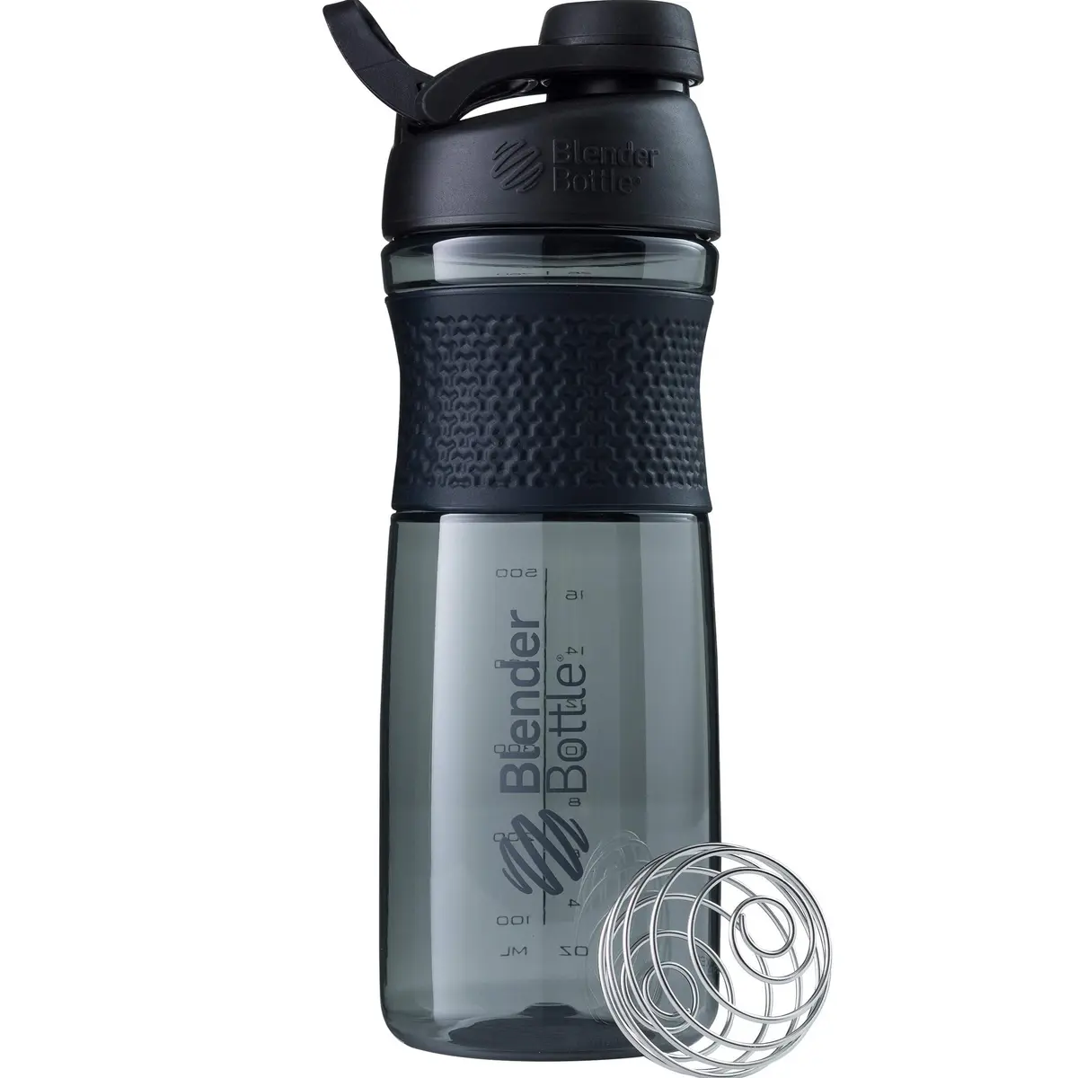 Garrafa misturadora SportMixer da BlenderBottle perfeita para shakes de proteína e pré-treino, 793 g, preta