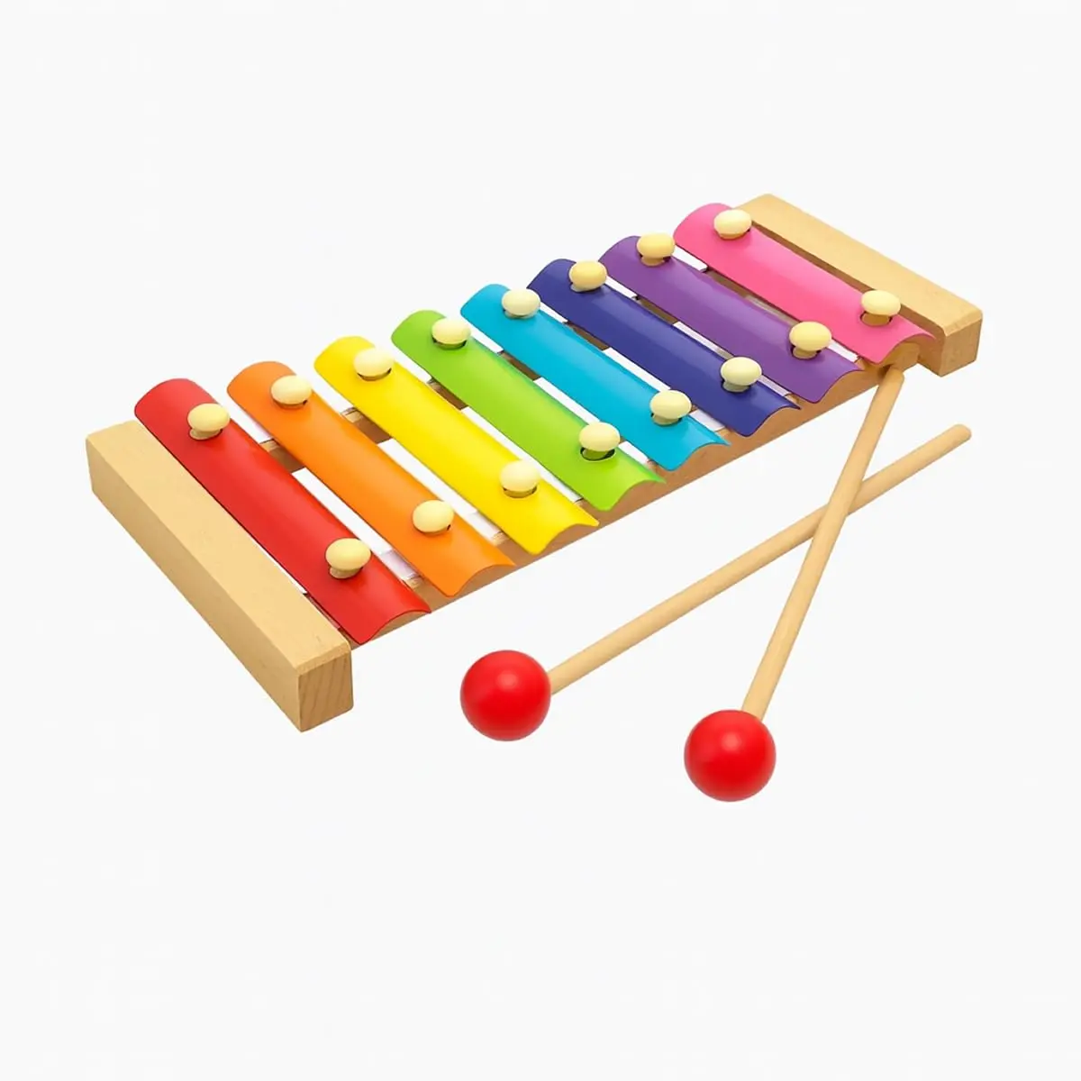 Xilofone Infantil em Madeira 8 Notas Brinquedo Musical Educativo Montessori