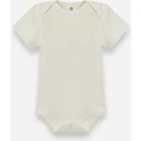 body infantil de algodão manga curta básico off white