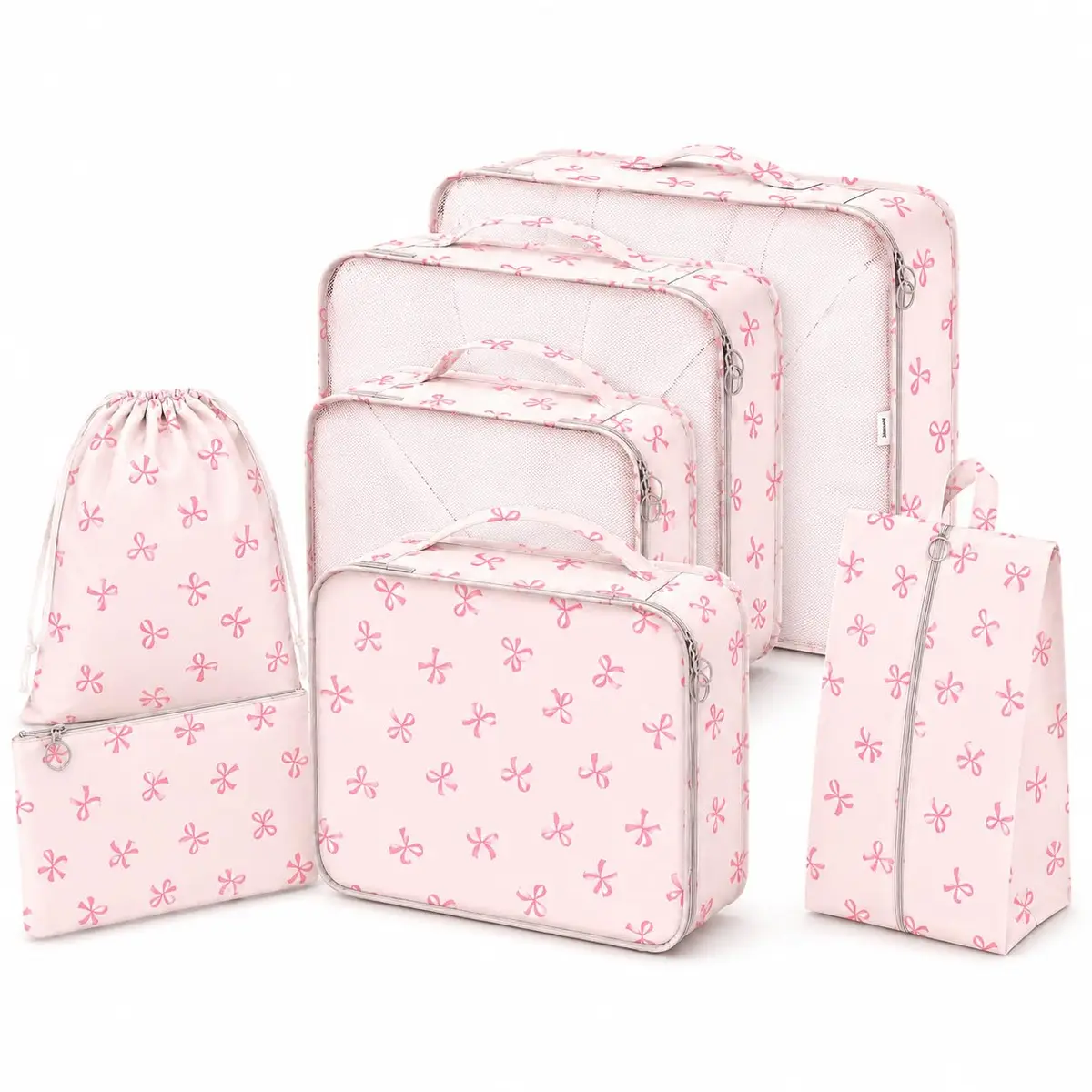Kit Organizador de Mala para Viagem, Cubos Organizadores de Bagagem com Necessaire para Roupas Sapatos, Bolsas Dobráveis Impermeáveis para Malas, Acessórios de Viagem Unissex