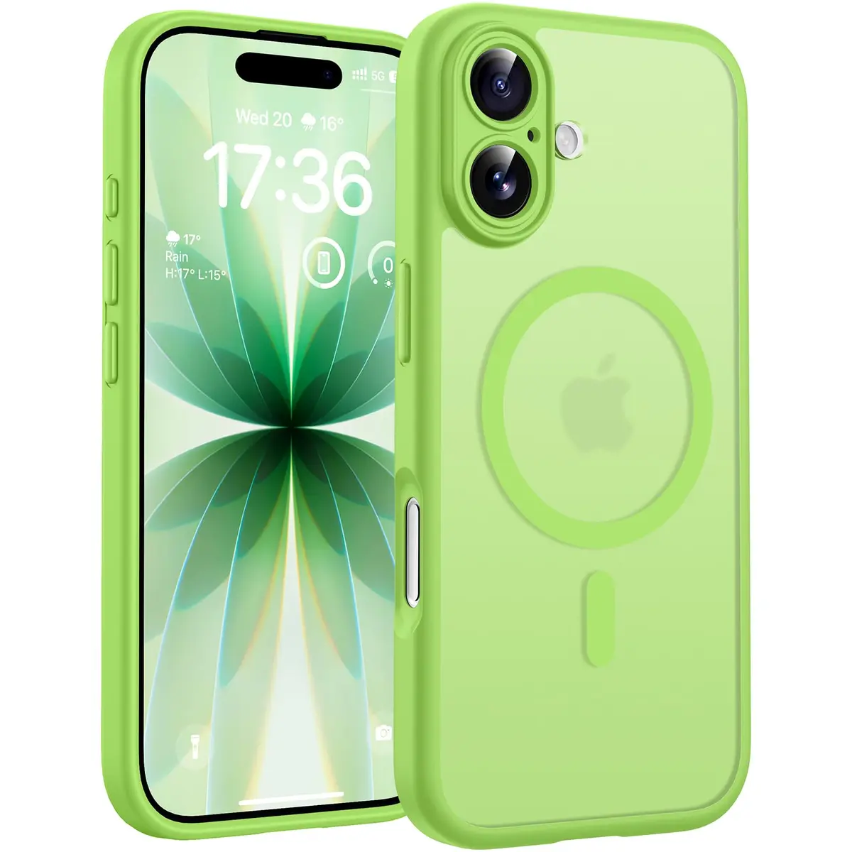 TOCOL Capa Capinha para iPhone 17 Case 6.3 Pol, Verde Claro | Compatível com MagSafe, Tampa da Câmera, Proteção Total e Militar, Antichoque, Anti-impressões, Fosco Translúcido