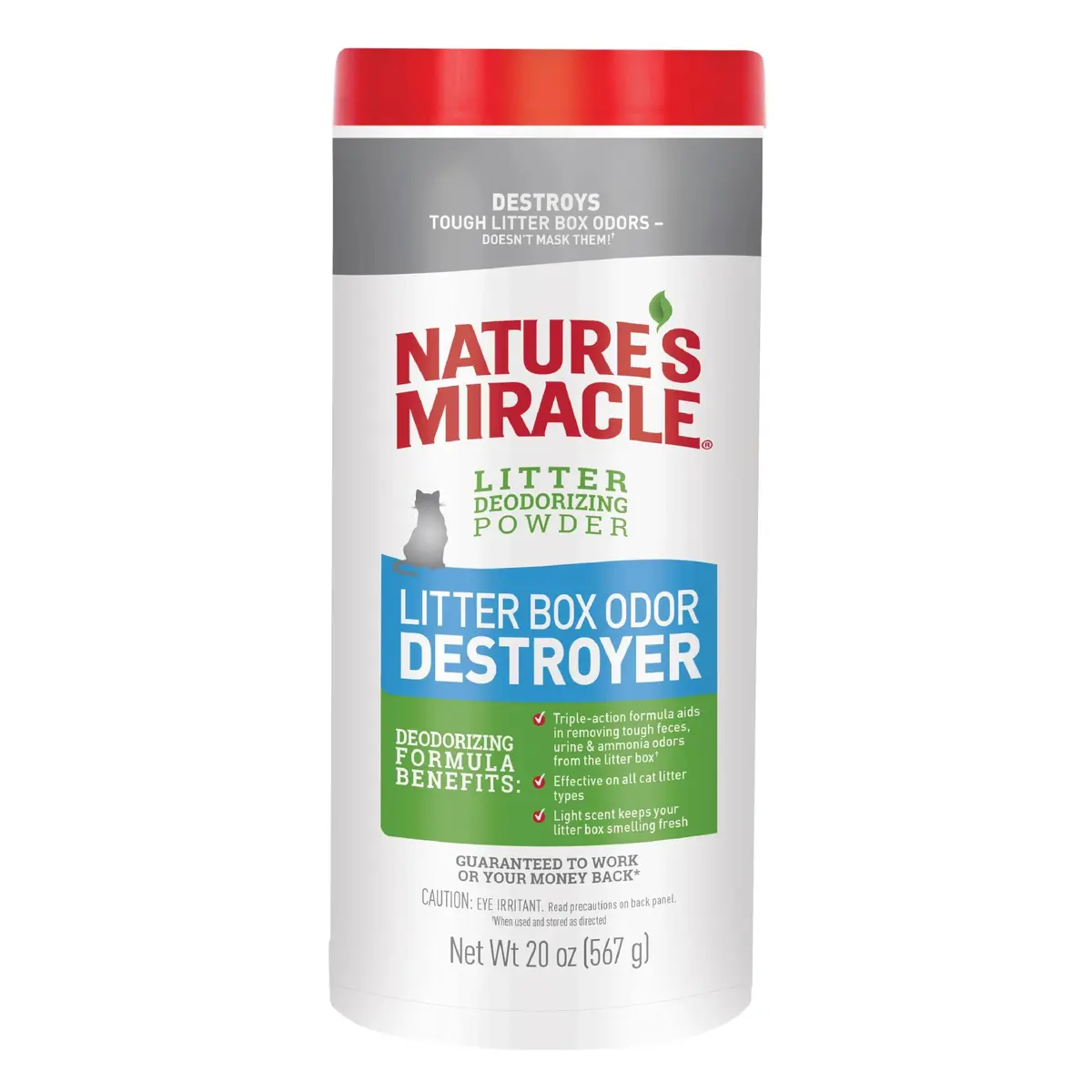 Nature's Miracle Desodorizador de caixa de areia, 590 ml, pó desodorizante de areia, fórmula para controle de odor de gato
