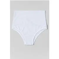 Cinta Alta Suplex Compressão Cós Duplo Feminina Pós-Parto Não Enrola 15 cm Branco