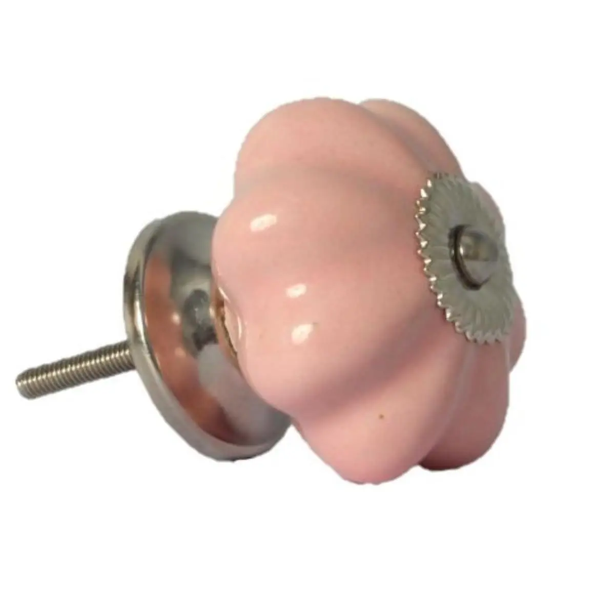 Puxador Pumpkin Rosa em Cerâmica 4x4x5 cm para Gaveta, Armário, Porta e Móveis Decorativos - 1